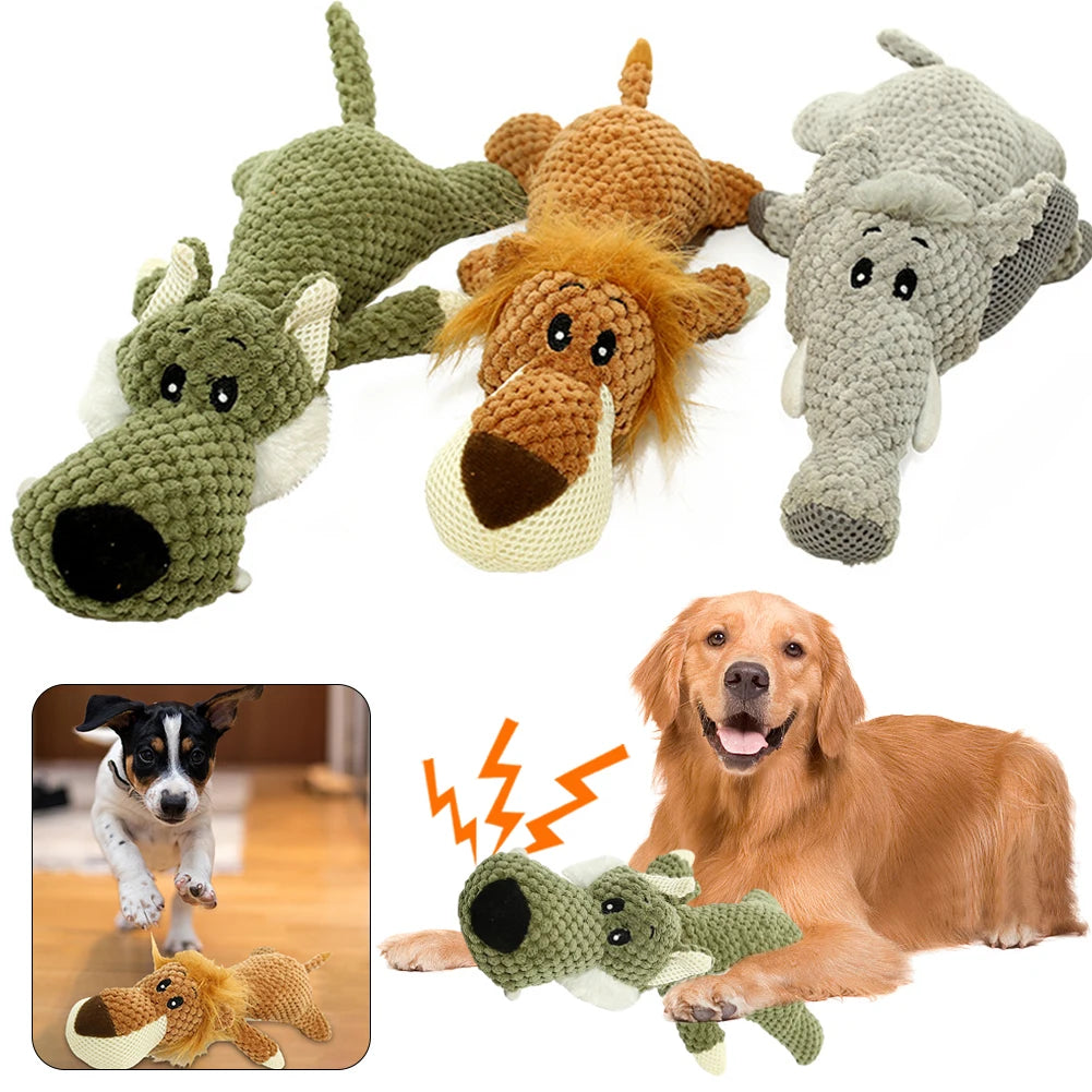 Cute Plush Dog Toy Squeak Squeaky Cartoon Puppy Chew Toy