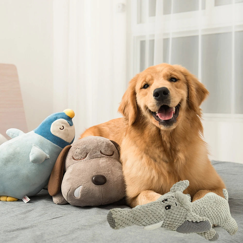 Cute Plush Dog Toy Squeak Squeaky Cartoon Puppy Chew Toy