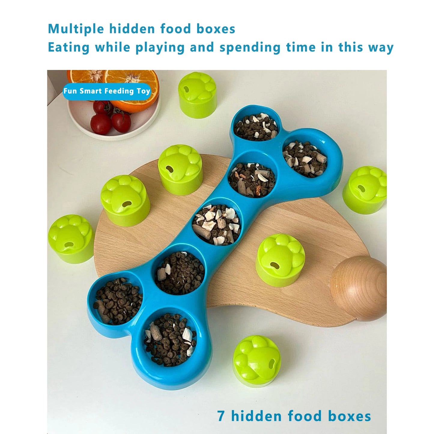 Hign-concerned Dog Slow Feeder Bone Shaped Treat Dispenser Toy