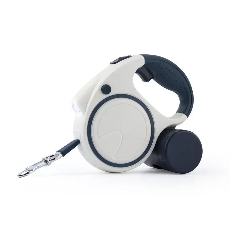 Retractable Reflective Dog Leash With Led Dispenser 16 Ft
