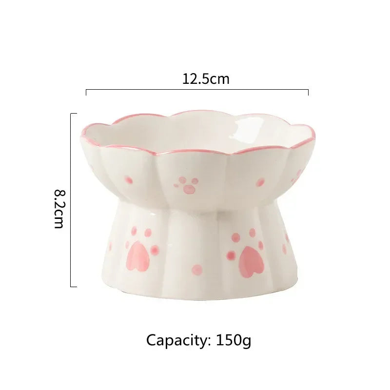 Elevated Ceramic Bowl Set for Dogs and Cats Feeding