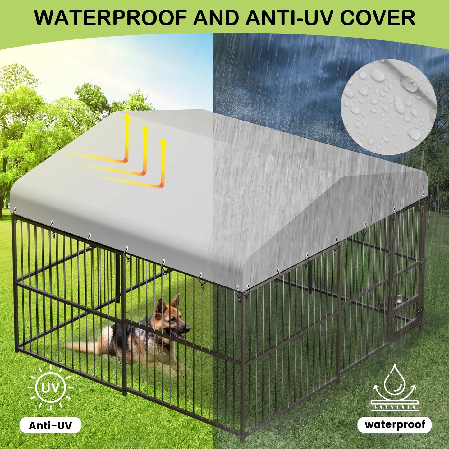 Large Outdoor Dog Kennel Heavy Duty With Roof And Locks