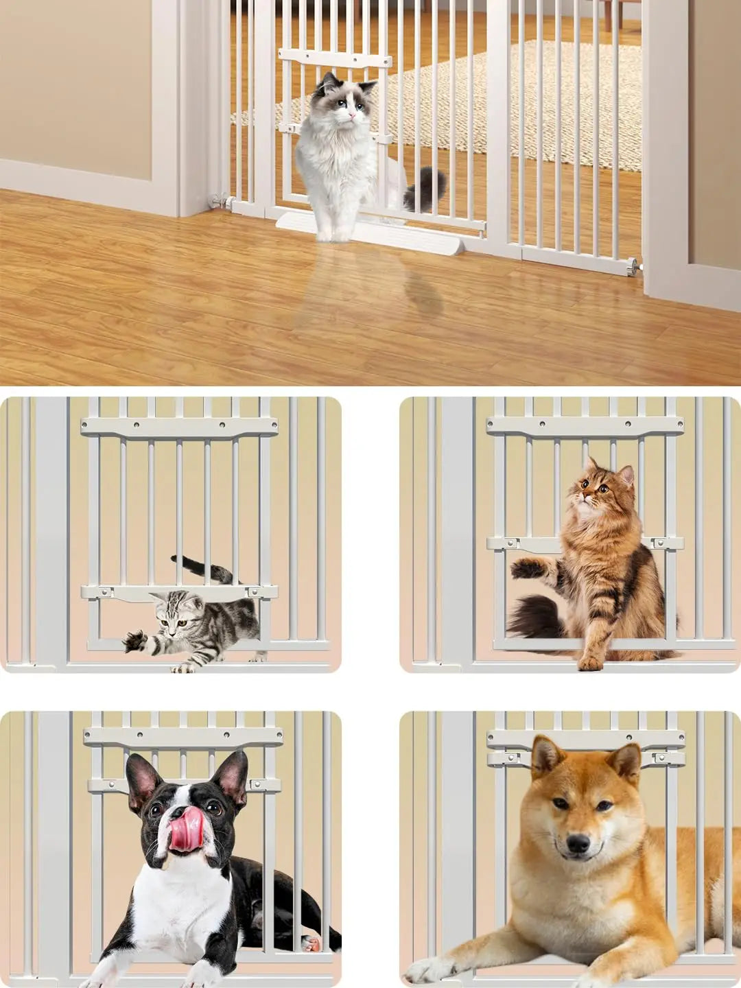 Ufsagcg Extra Tall Cat Gate With Small Pet Door Indoor