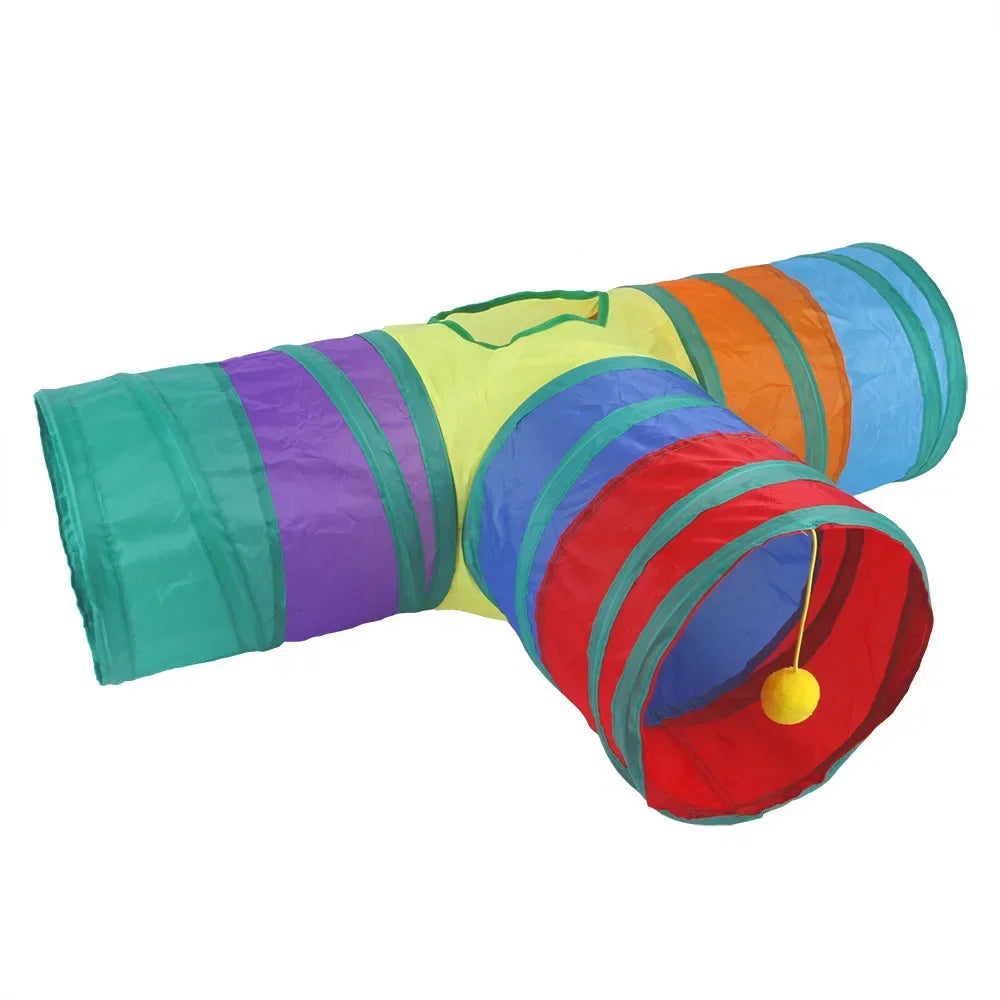 Foldable Cat Tunnel Toy for Indoor Play Breathable
