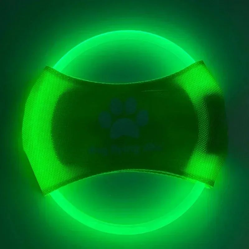 Hign-concerned LED Glowing Dog Flying Discs 3 Modes Training Toy