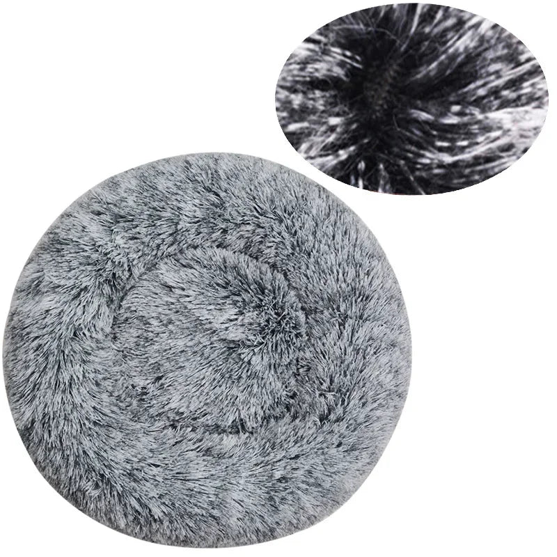NONECN Round Plush Pet Bed Fleece Dog Cat Cozy Bed