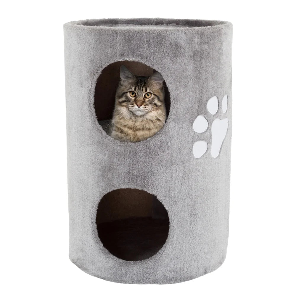 Two Story Cat Condo Scratching Tree With Multiple Entrances