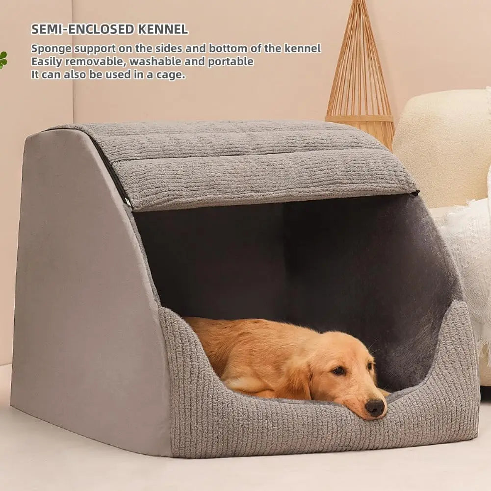 Memory Foam Dog Bed House Cave With Non Slip Bottom