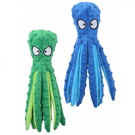 APWIKOGER 2Pcs No Stuffing Squeaky Plush Puzzle Octopus Dog Toys