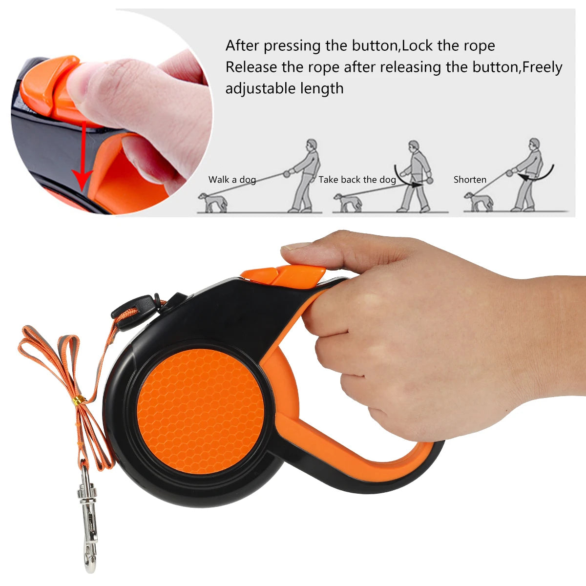 Willstar Retractable Dog Leash With Reflective Tape