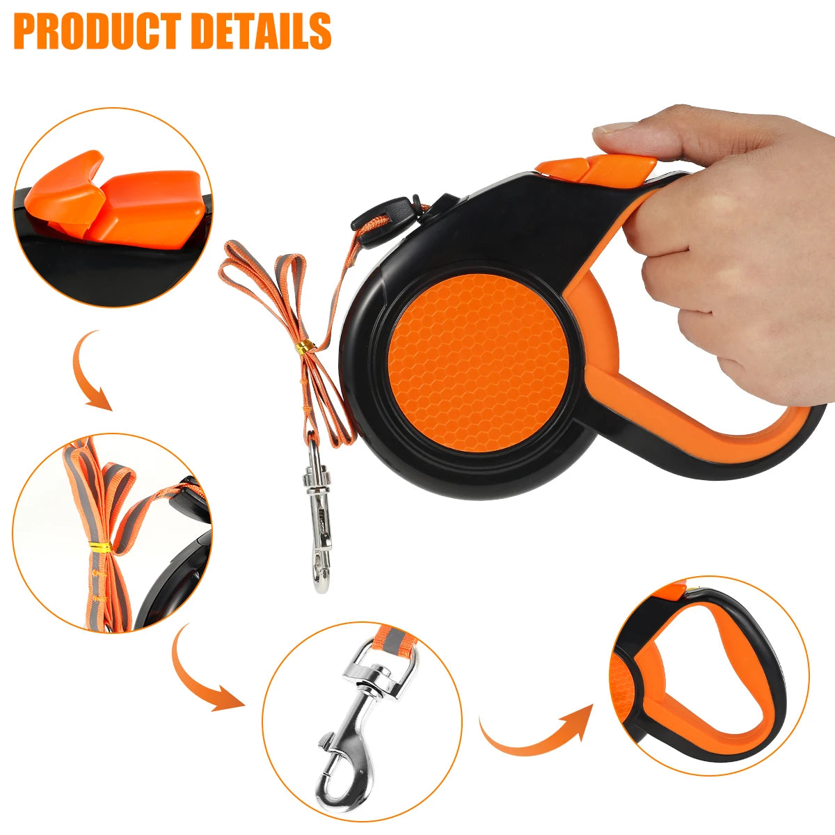 Willstar Retractable Dog Leash With Reflective Tape