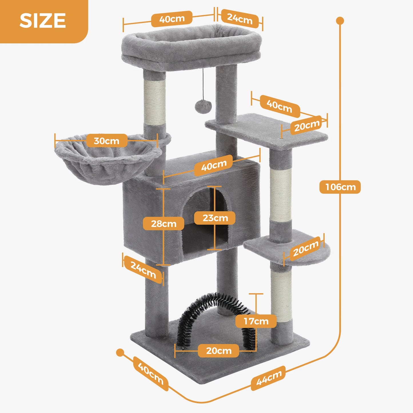 PAWZ Road Cat Tree With Four Levels Sisal Scratching Posts