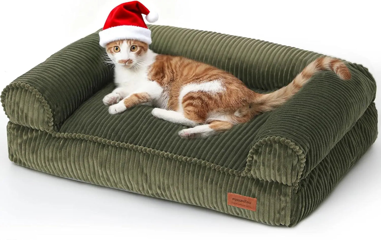 XMSJ Corduroy Dog and Cat Couch Bed With Washable Cover Orthopedic Pet Sofa