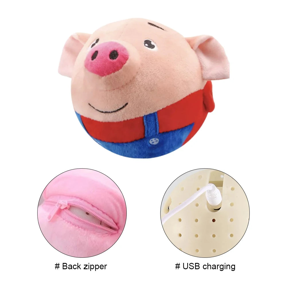 USB Rechargeable Electronic Pet Dog Toy Ball Pet Toy Dog Plush Bouncing Jump Ball Interactive Dog Toy for Pet Dogs for Gift