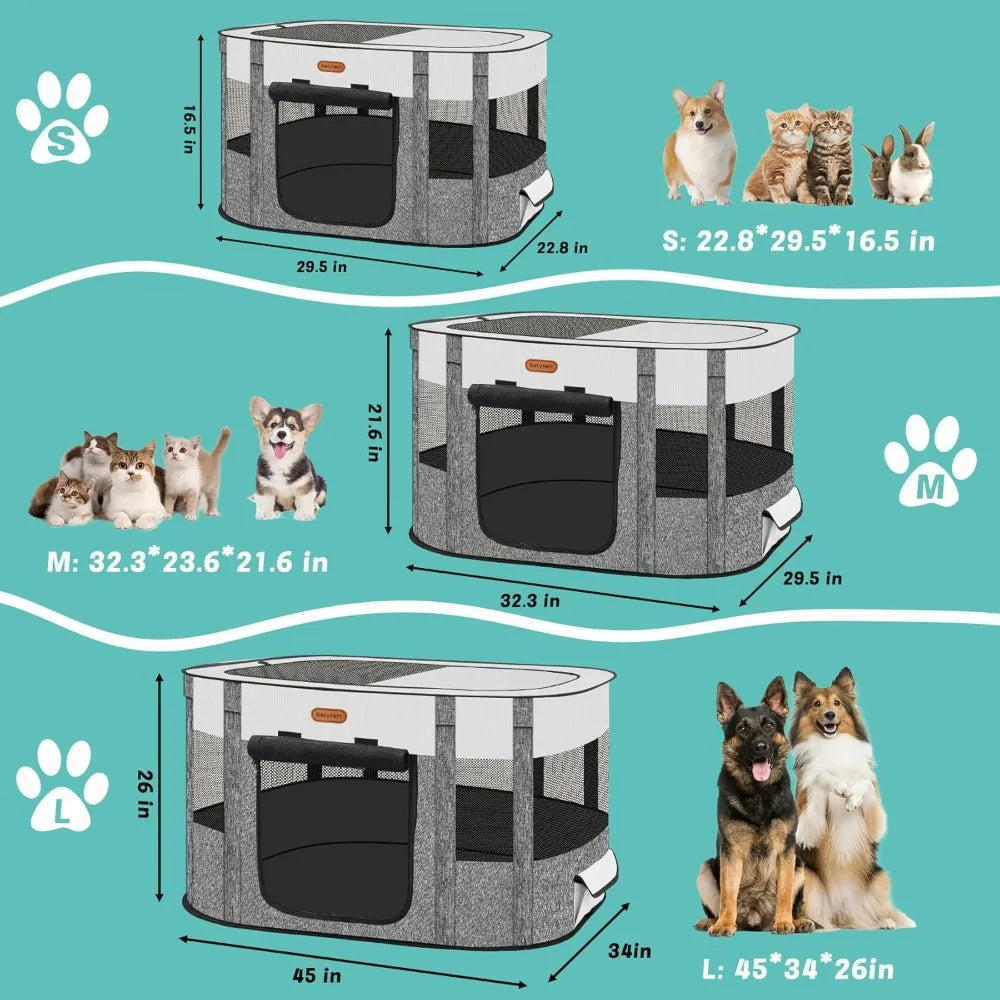 Closure Foldable Pet Playpen for Cats and Puppies Travel