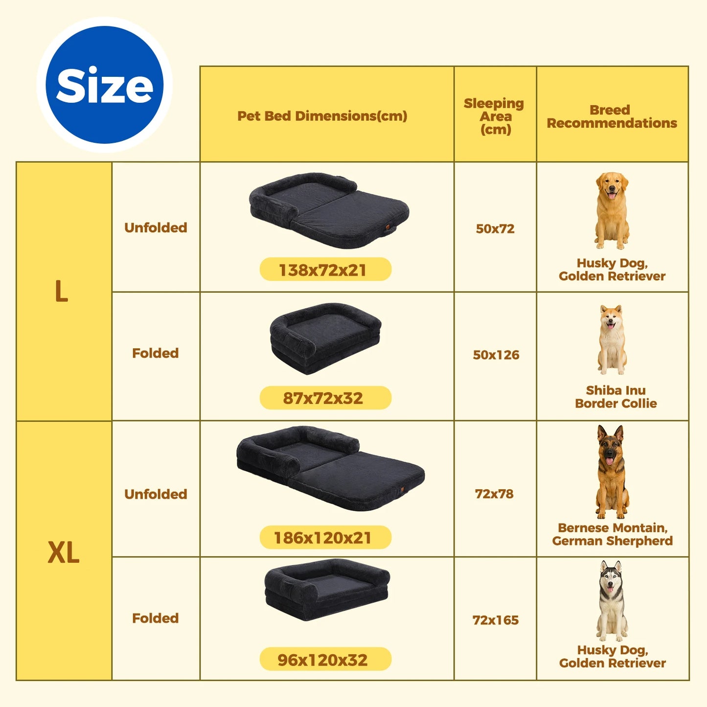 PAWZ Road Foldable Dog Bed Plush Washable Sofa for Dogs