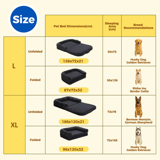 PAWZ Road Foldable Dog Bed Plush Washable Sofa for Dogs