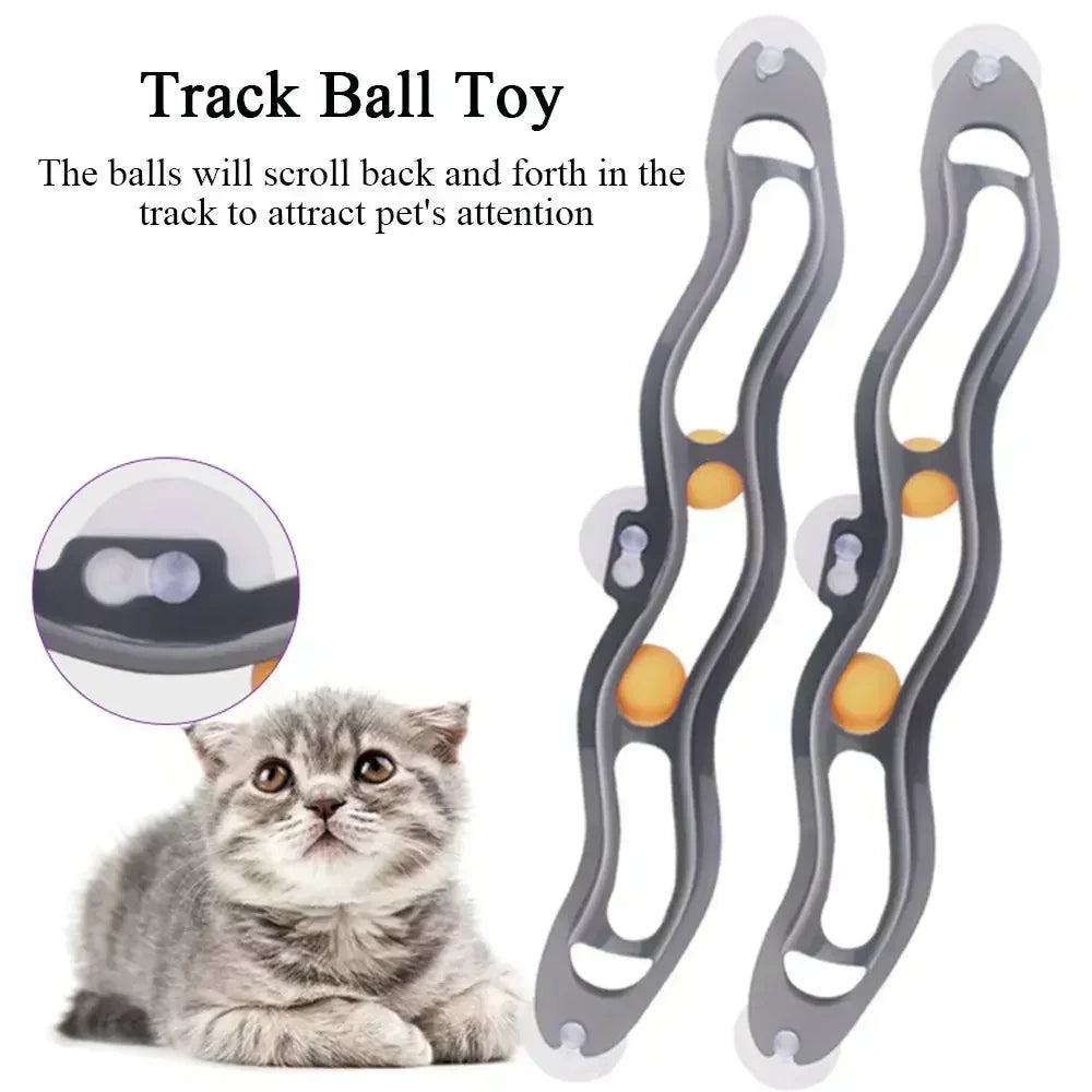 Educational Cat Ping Pong Ball Toy With Suction Cup Track