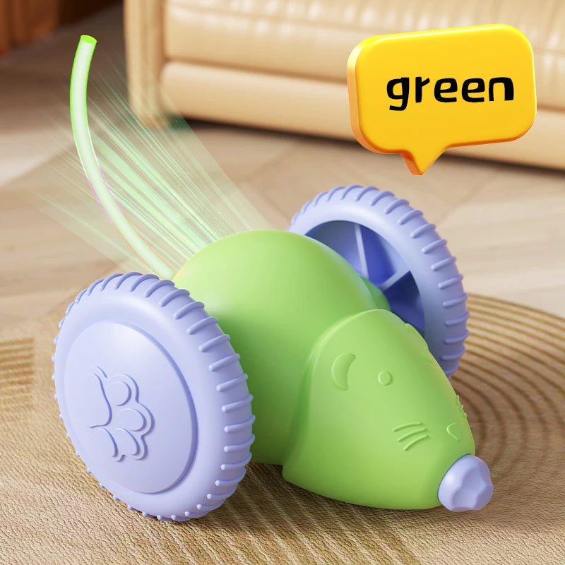 Electric Mouse Car Cat Toy Interactive Rechargeable Obstacle Avoidance