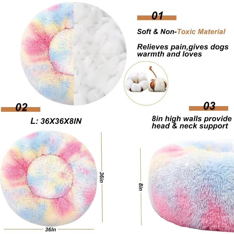 Calming Donut Dog Bed for Small to Large Breeds