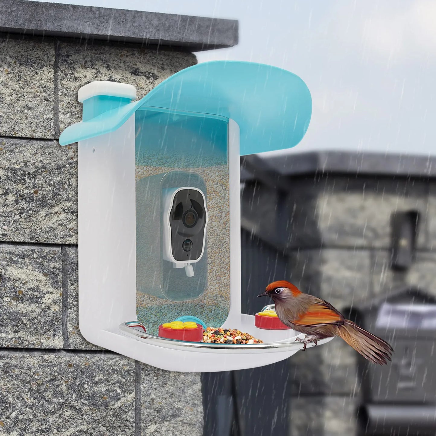 Smart Bird Feeder With Camera Auto Capture Solar Panel