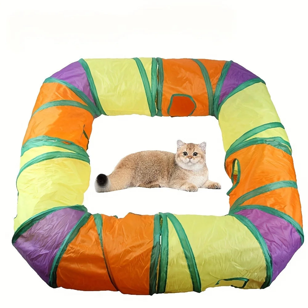 CN Zhejiang Premium Cat Tunnels Pack Four Durable Suede