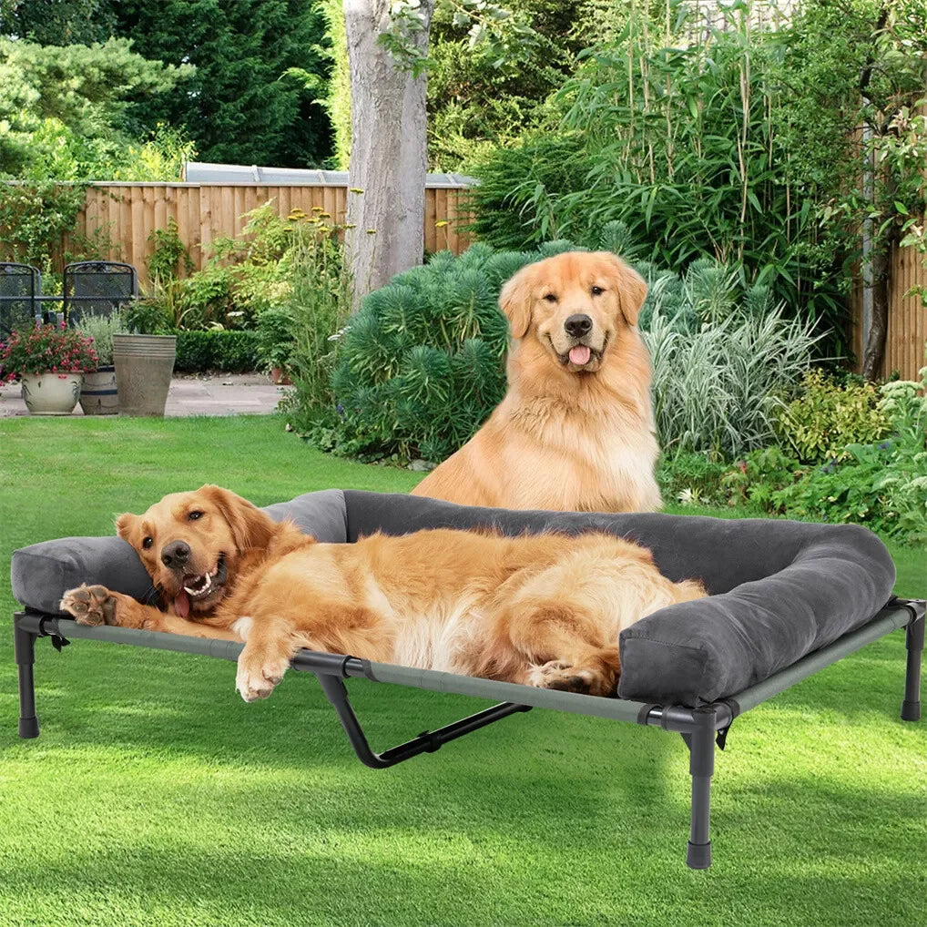 Bingopaw Outdoor Elevated Dog Bed Mesh Lounger With WeatherResistant CoolingPerformance