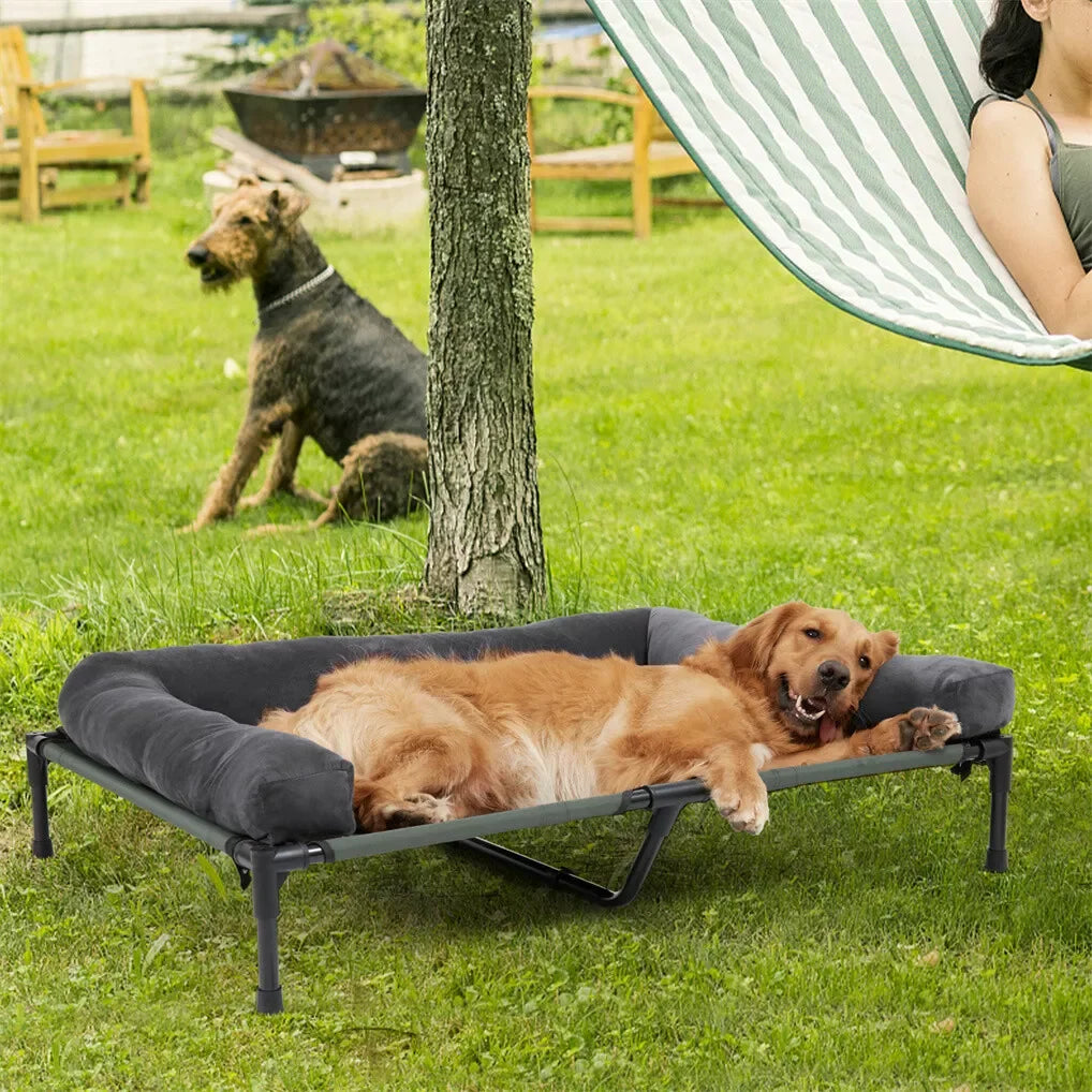 Bingopaw Outdoor Elevated Dog Bed Mesh Lounger With WeatherResistant CoolingPerformance