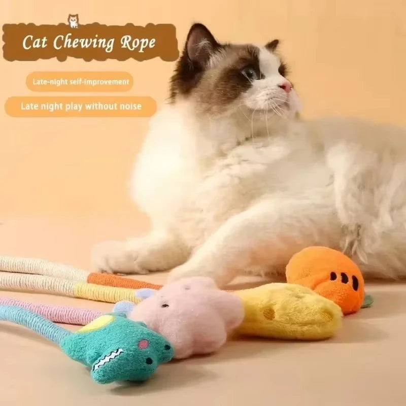 Cat Scratcher Rope Toy Cotton Rope Bite Resistant Chew Toy Cat Puzzle