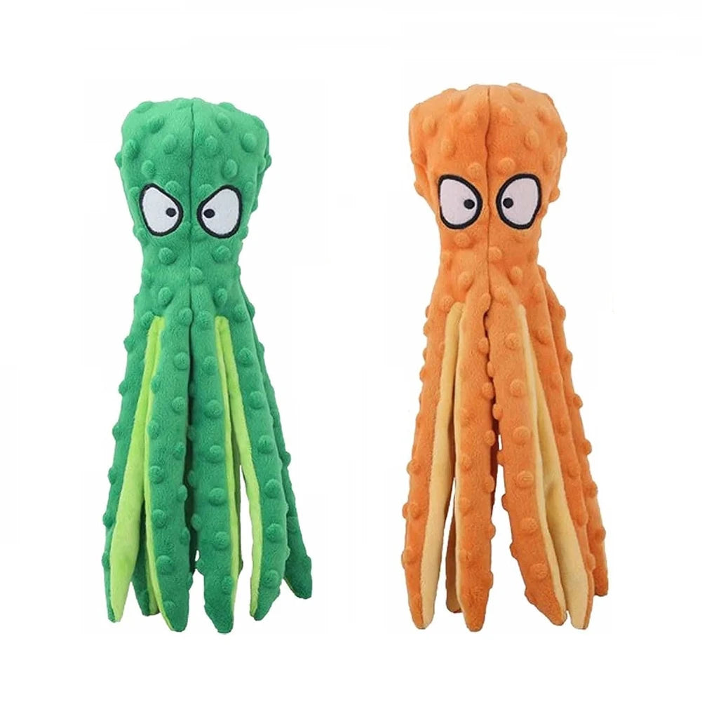 APWIKOGER 2Pcs No Stuffing Squeaky Plush Puzzle Octopus Dog Toys