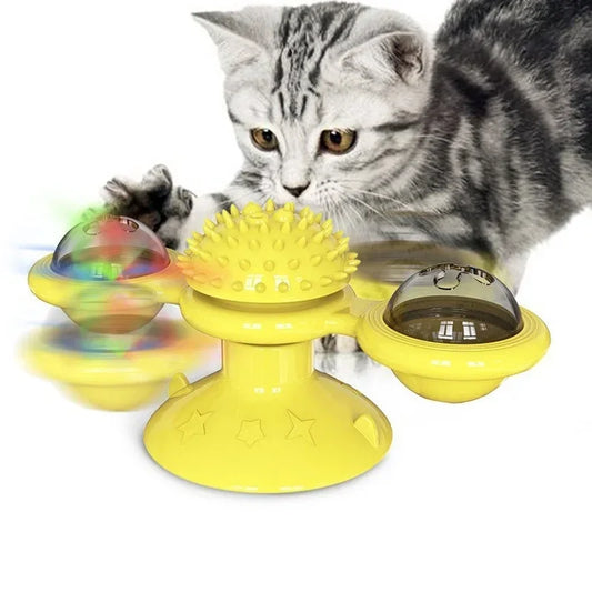 Windmill Cat Toy Interactive Puzzle Turntable With Whirligig