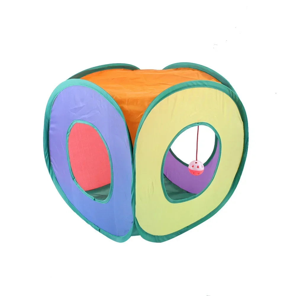 Foldable Cat Tunnel Toy for Indoor Play Breathable