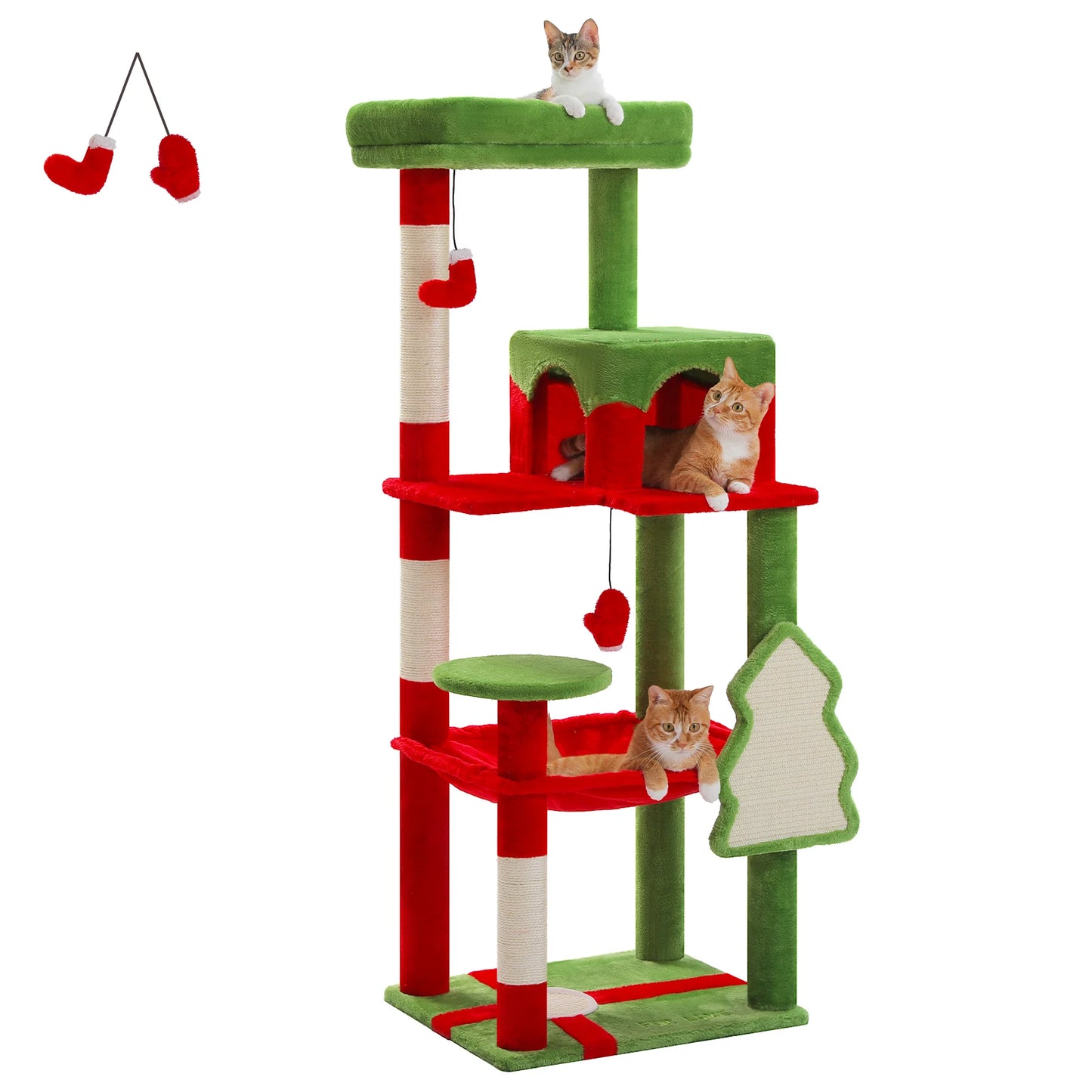 PAWZ Road Christmas Cat Tree Indoor Multi Level Tall Cat Tower Scratching Post