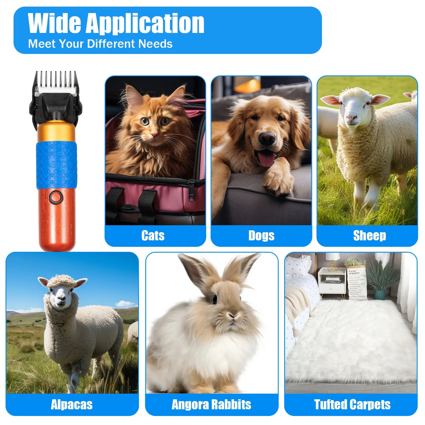 Electric Animal Fur Shears For Dogs Cats Sheep Goats