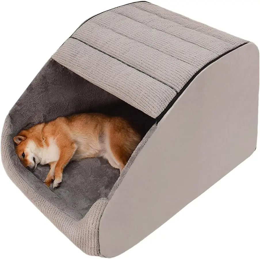 Memory Foam Dog Bed House Cave With Non Slip Bottom