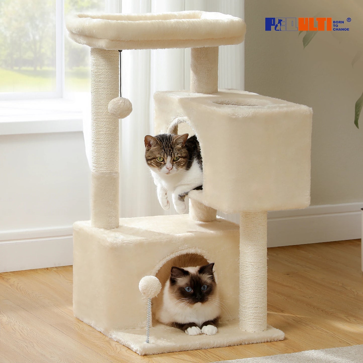 PAWZ Road Cat Tree Tower With Top Perch Interactive Ball