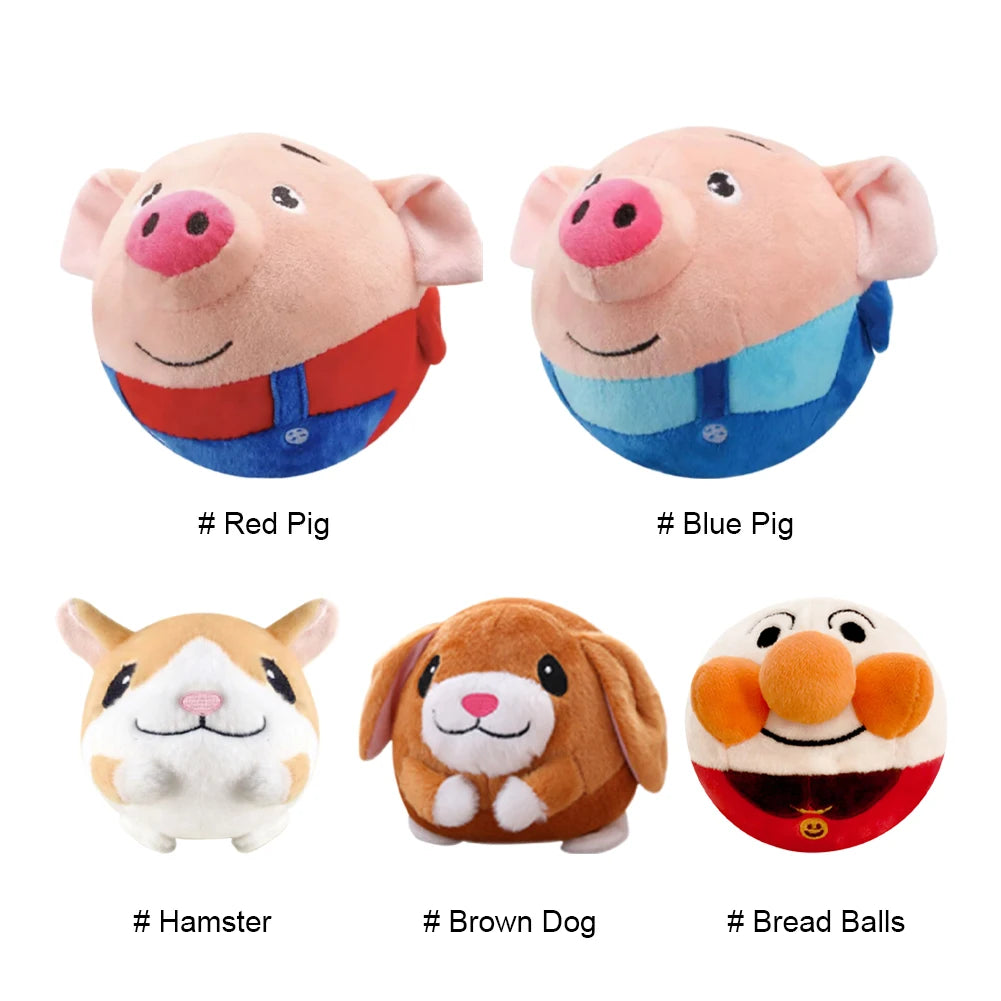 USB Rechargeable Electronic Pet Dog Toy Ball Pet Toy Dog Plush Bouncing Jump Ball Interactive Dog Toy for Pet Dogs for Gift