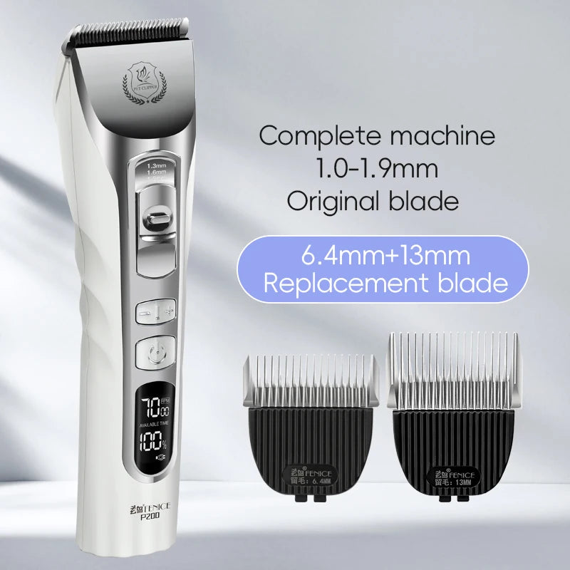 Fenice 5000mA Cordless Dog Grooming Clippers LCD Screen
