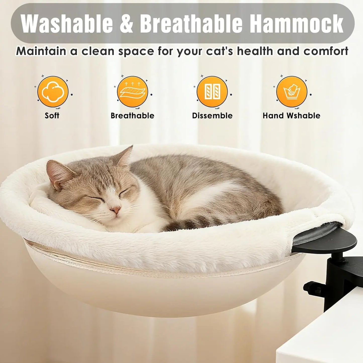 IPOW Heavy Duty 180 Degree Rotating Cat Desk Bed With Faux Fur