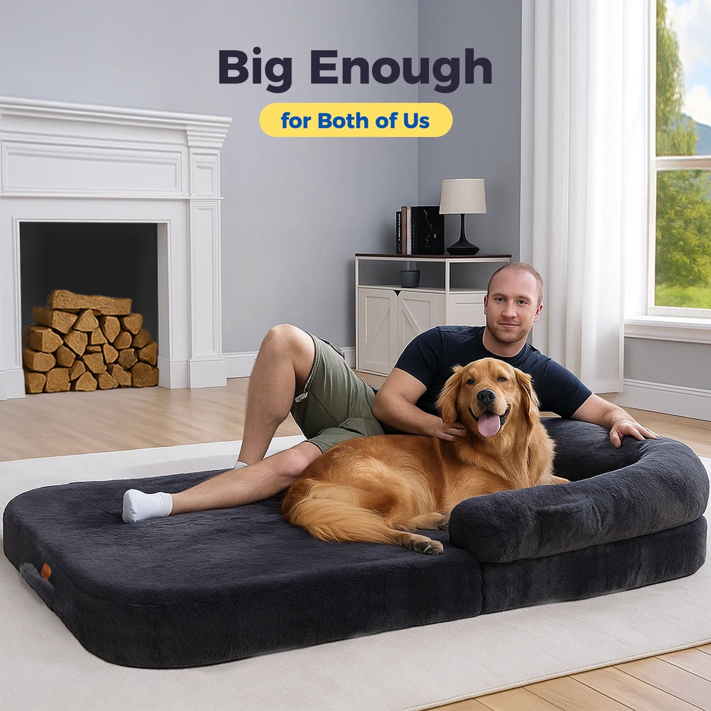 PAWZ Road Foldable Dog Bed Plush Washable Sofa for Dogs