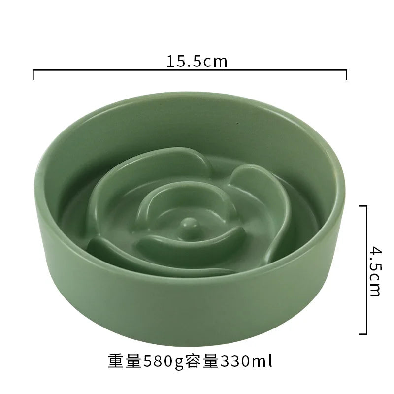 Ceramic Slow Feeder Bowl For Cats And Dogs Universal