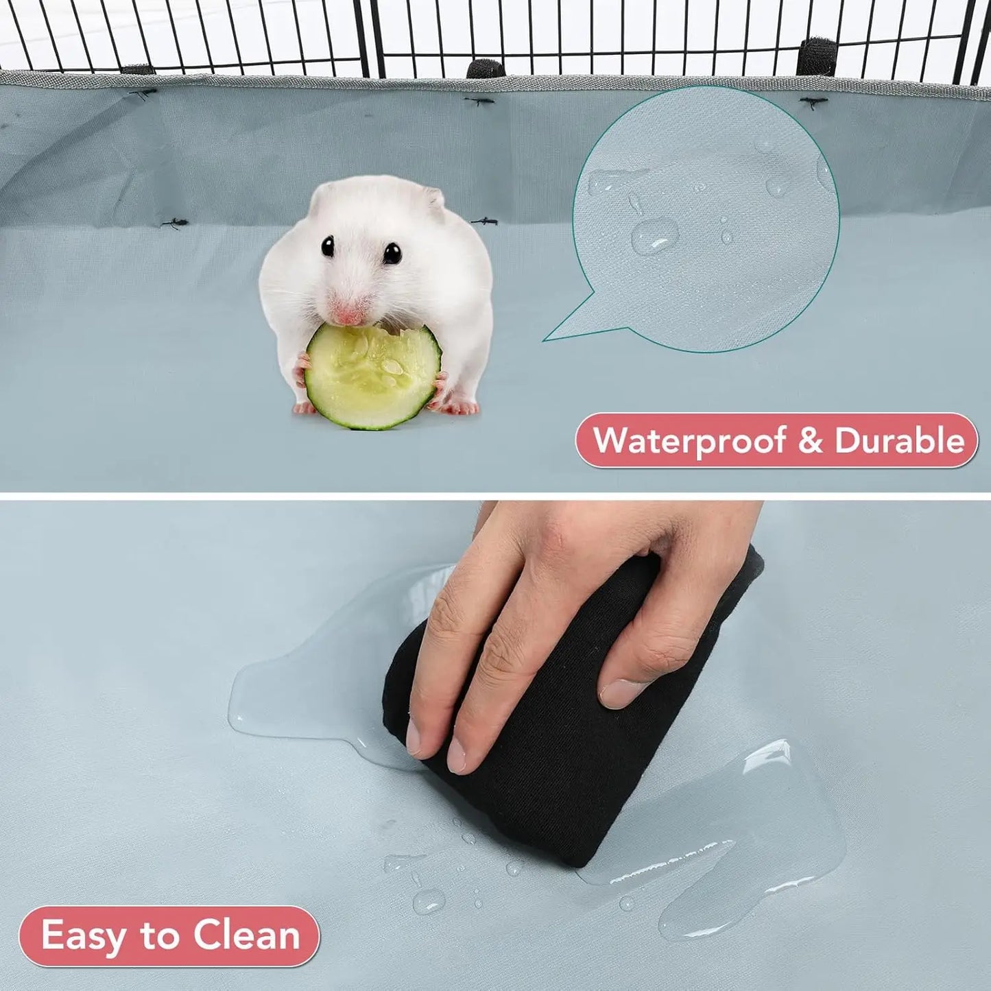 Pet Playpen With Waterproof Mat Portable Metal Fence For Pets