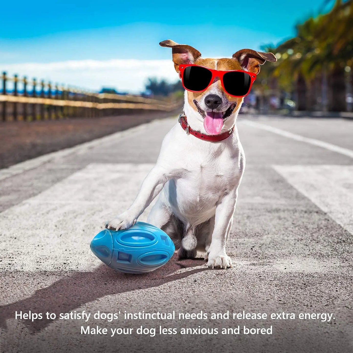 High-concerned Squeaky Tough Dog Chew Ball Indestructible Rubber Toy