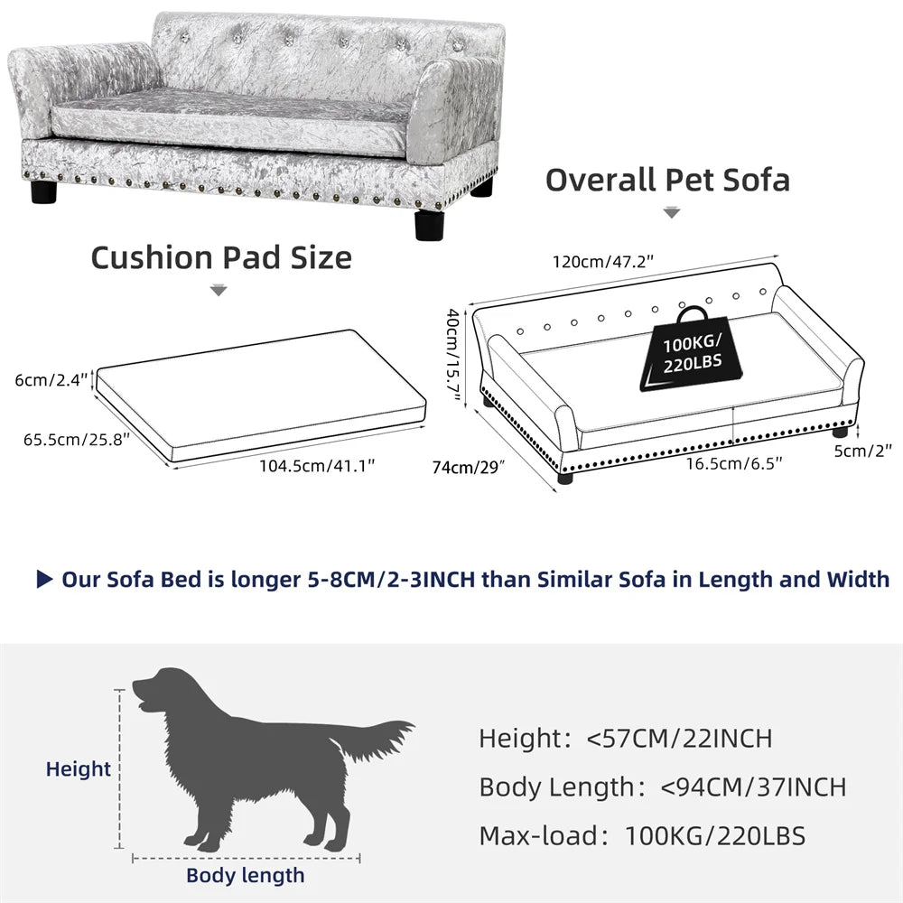 BORWARTC Heavy Duty Pet Sofa Bed Raised Dog And Cat Couch