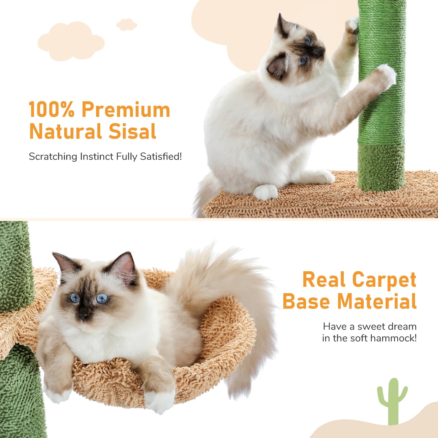 Cactus Cat Tree Five Tier Climbing Tower Scratching Post