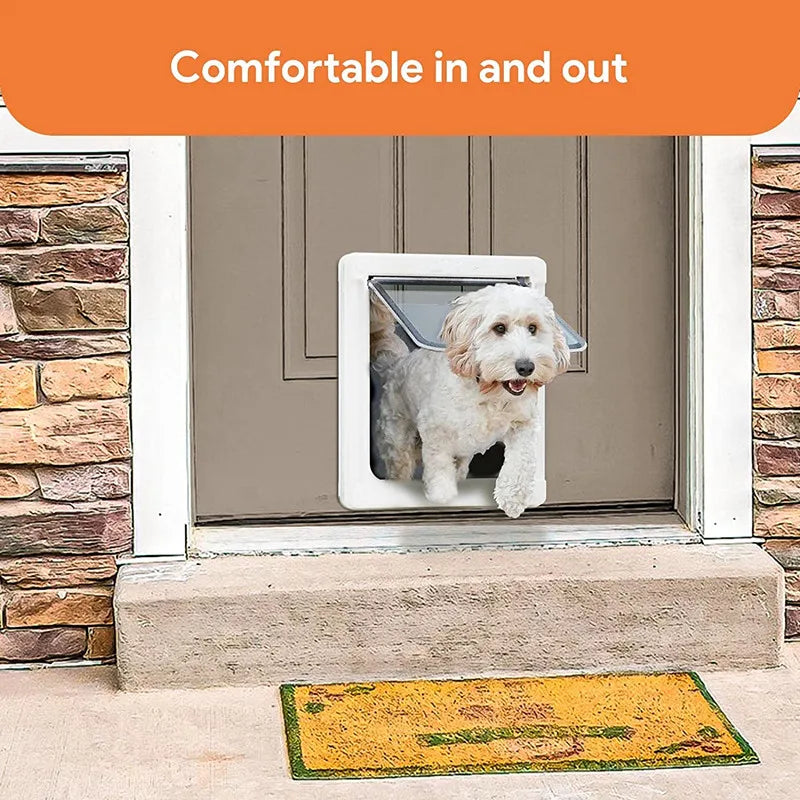 Otmagelu Lockable Dog Door With Privacy Flap For Safe Pets