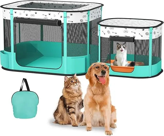 Cat Playpen Foldable Portable Pet Enclosure Indoor Outdoor