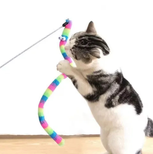 Interactive Cat Teaser Caterpillar Wand Toy for Pets