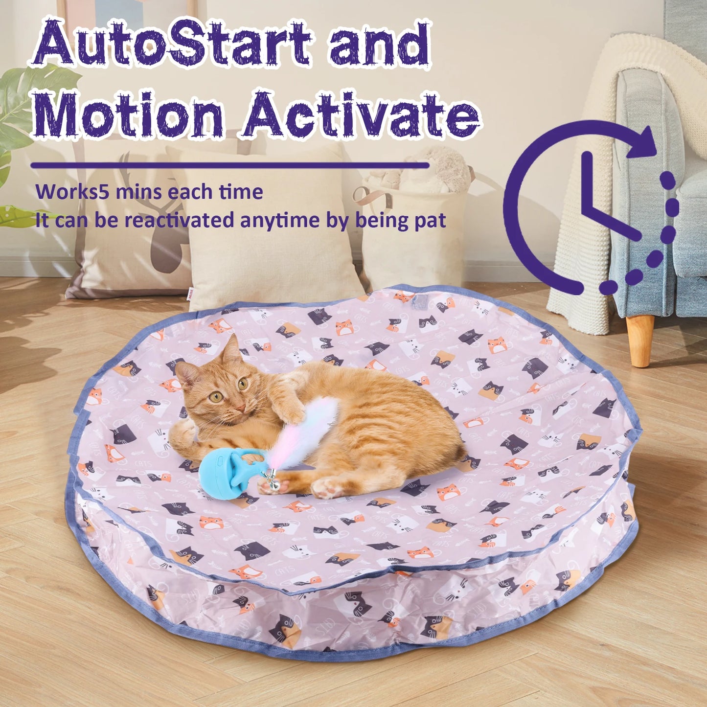 Motion Activated Chirping Cat Toy Ball for Indoor Cats