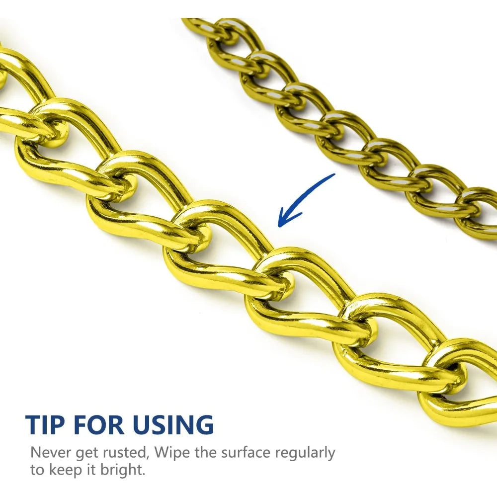 Dog Chain Collar, Metal Slip Collar, Heavy Duty Choke Collar, for Training, Control, Durable Steel Cuban Links, Avail, Gold, S